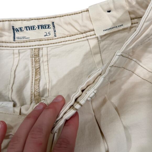 NWT Free People Equinox Wide Leg Trouser In Cream - Picture 6 of 6